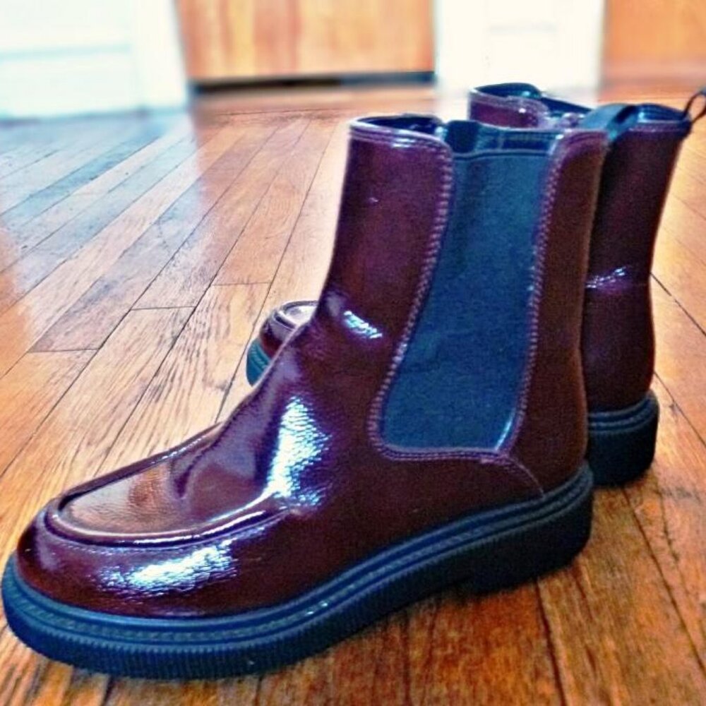Franco Sarto Jimmie Chelsea Boots in Oxblood Red